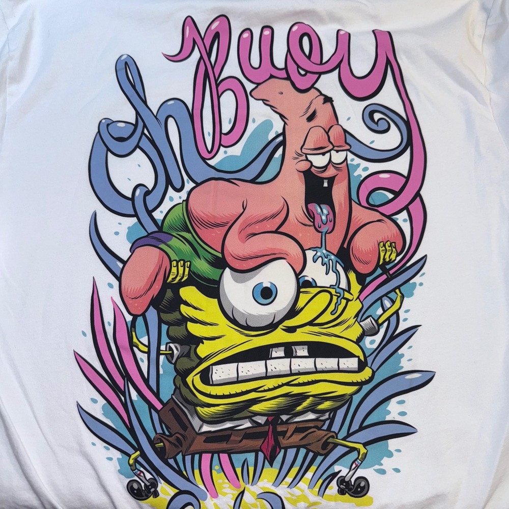 H&M Divided Spongebob Patrick Graphic Long Sleeve T Shirt White Oh Buoy Adult‎ S - Picture 7 of 7